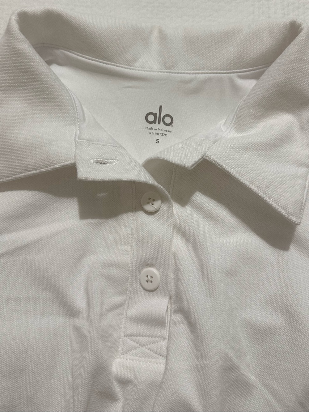 Alo Yoga Prestige Polo Top - White Small - Picture 4 of 7